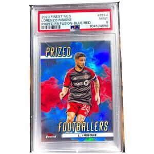 2023 Topps Finest MLS Prized Fusions Blue/Red #PFF-4 Lorenzo Insigne /45 PSA 9